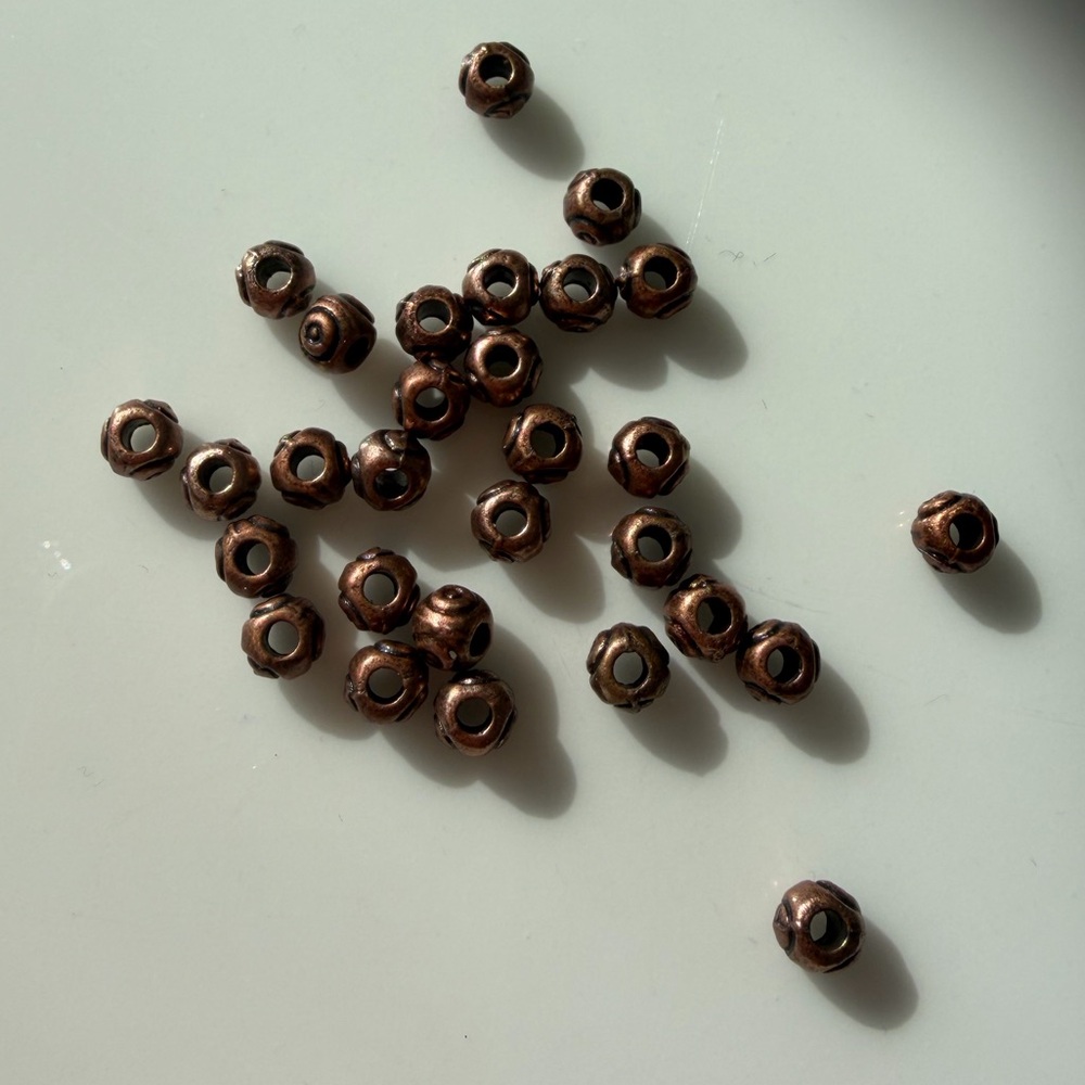 30 Antique Copper Tone Metal Spacer Beads, Findings for Jewelry Craft Making - Picture 2 of 6